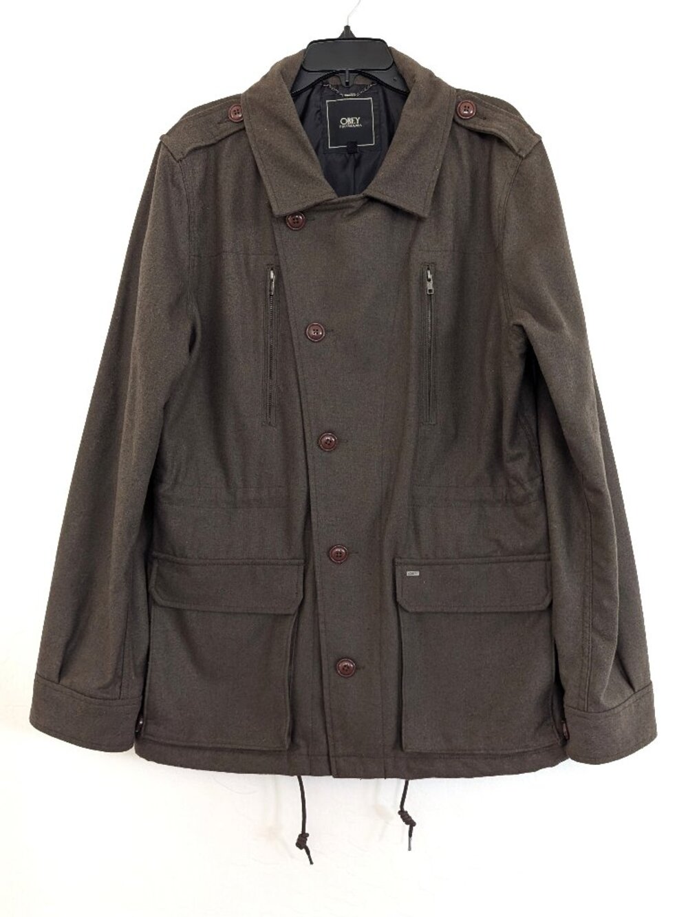 OBEY Propaganda Jacket Men's 2XL Olive Green Button Utility Military Style